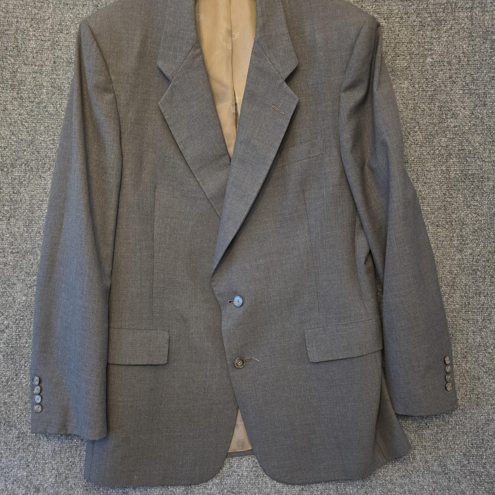 Vtg Christian Dior Monsieur Suit Jacket‎ Mens 46 Gray Single Vent USA